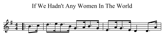 If We Hadn't Any Women In The World - staff notation