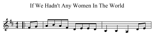 If We Hadn't Any Women In The World - staff notation