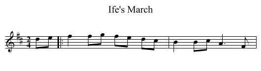 Ife's March - staff notation