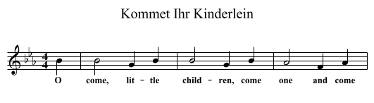 Ihr Kinderlein, Kommet - staff notation