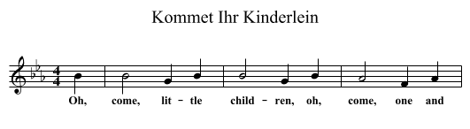 Ihr Kinderlein, Kommet - staff notation