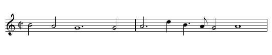 II. Time stands still with gazing on her face, - staff notation