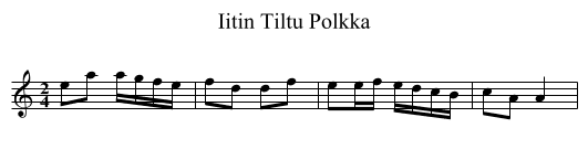 Iitin Tiltu Polkka - staff notation