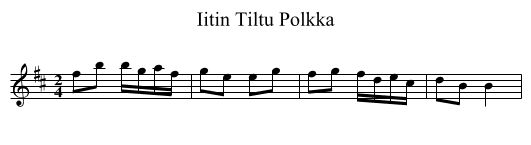 Iitin Tiltu Polkka - staff notation
