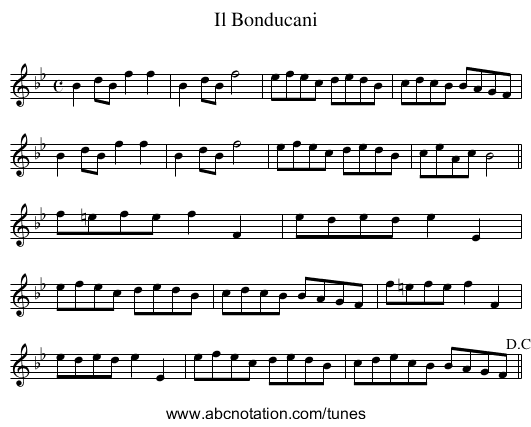 Il Bonducani - staff notation