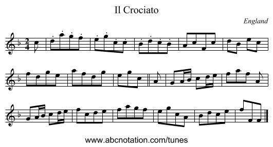 Il Crociato - staff notation