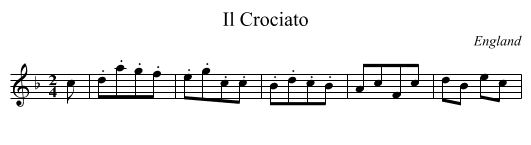 Il Crociato - staff notation