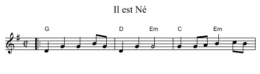 Il est N&eacute; - staff notation