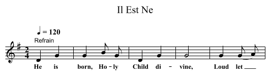 Il Est Ne - staff notation