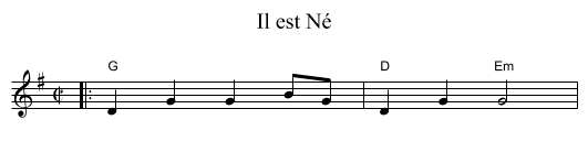 Il est N&eacute; - staff notation
