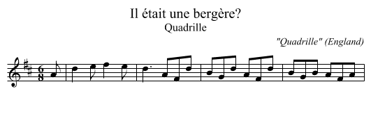 Il était une bergère? - staff notation