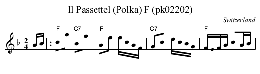 Il Passettel (Polka) F (pk02202) - staff notation