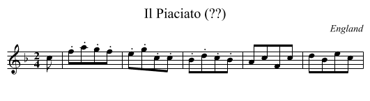 Il Piaciato (??) - staff notation