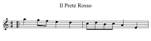Il Prete Rosso - staff notation