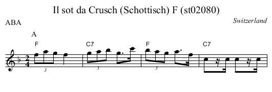Il sot da Crusch (Schottisch) F (st02080) - staff notation