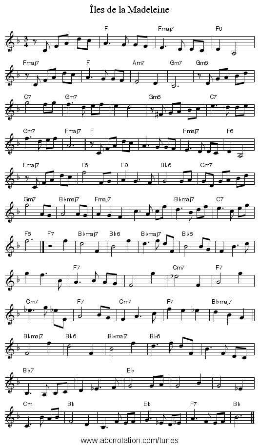 &Icirc;les de la Madeleine - staff notation