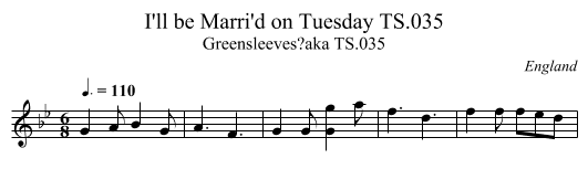 I'll be Marri'd on Tuesday TS.035 - staff notation