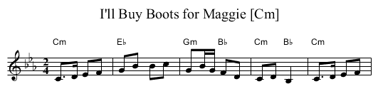 I'll Buy Boots for Maggie [Cm] - staff notation