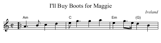I'll Buy Boots for Maggie - staff notation