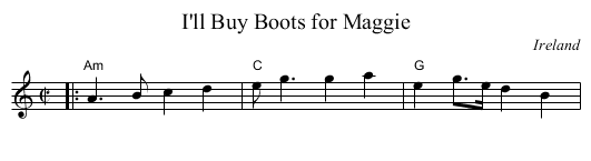 I'll Buy Boots for Maggie - staff notation