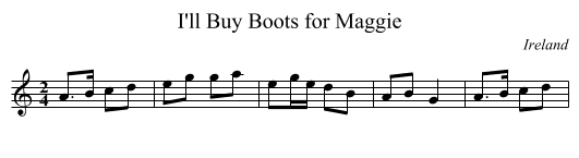I'll Buy Boots for Maggie - staff notation