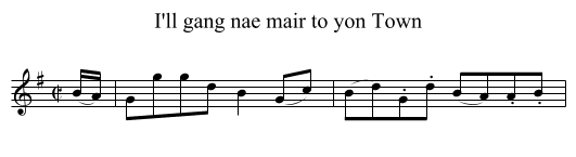 I'll gang nae mair to yon Town - staff notation