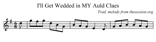 I'll Get Wedded in MY Auld Claes - staff notation