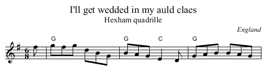 I'll get wedded in my auld claes - staff notation