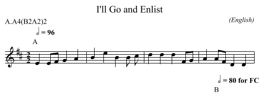I'll Go and Enlist - staff notation