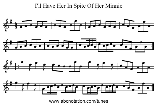 I'll Have Her In Spite Of Her Minnie - staff notation