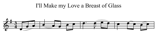 I'll Make my Love a Breast of Glass - staff notation