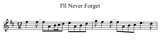 I'll Never Forget - staff notation