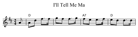 I'll Tell Me Ma - staff notation