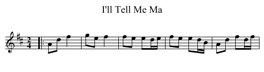 I'll Tell Me Ma - staff notation