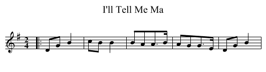 I'll Tell Me Ma - staff notation