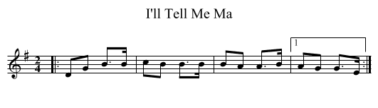 I'll Tell Me Ma - staff notation