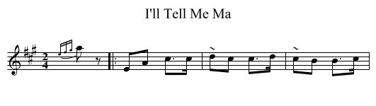 I'll Tell Me Ma - staff notation