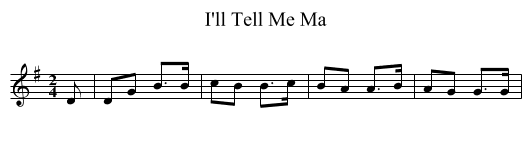 I'll Tell Me Ma - staff notation