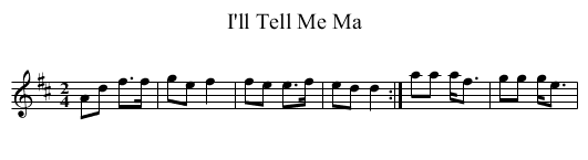I'll Tell Me Ma - staff notation
