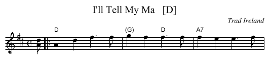 I'll Tell My Ma   [D] - staff notation