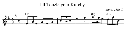 I'll Touzle your Kurchy. - staff notation