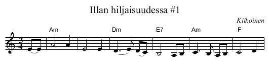 Illan hiljaisuudessa #1 - staff notation