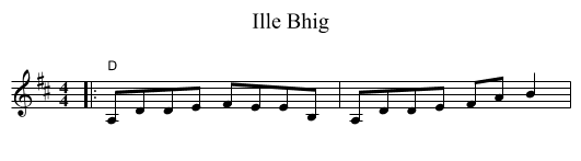 Ille Bhig - staff notation