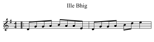 Ille Bhig - staff notation