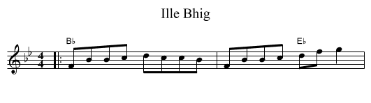Ille Bhig - staff notation