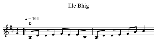Ille Bhig - staff notation