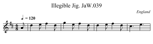 Illegible Jig. JaW.039 - staff notation