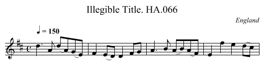 Illegible Title. HA.066 - staff notation
