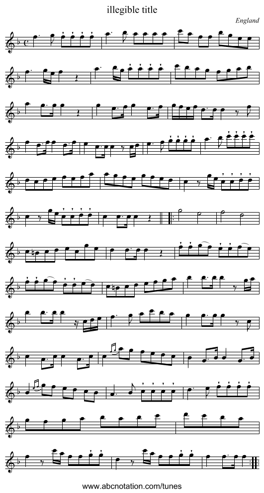 illegible title - staff notation