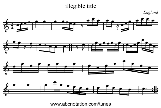 illegible title - staff notation
